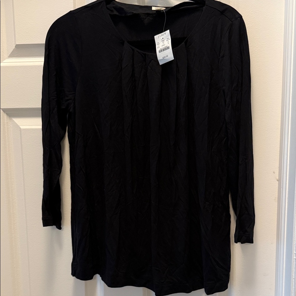 J. Crew Elegant Black Blouse